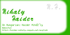 mihaly haider business card